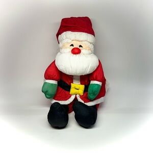 Vintage Santa Claus Nylon Plush Christmas 90s Hallmark Stuffed Parachute Toy Vtg